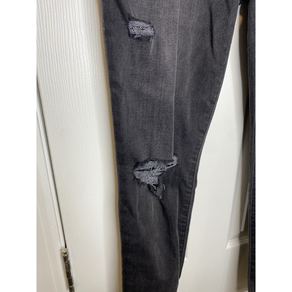 Joes Jeans Women's Denim Distressed Skinny Jeans Raw Hem Black Grey‎ 32 - Picture 4 of 7